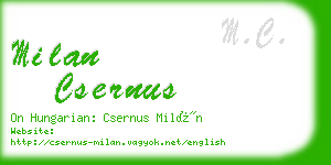 milan csernus business card